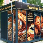 Reklamní polep prodejního stánku Brno