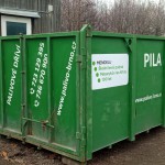 Reklamní polep přepravních kontejnerů na dřevo, Brno