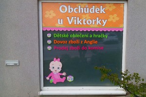 Polep výlohy Brno - Obchůdek u Viktorky