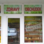 Polep výlohy Brno - Zdravý obchůdek